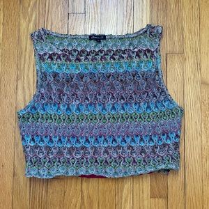 Vintage Multicolor Funky Crop Top
